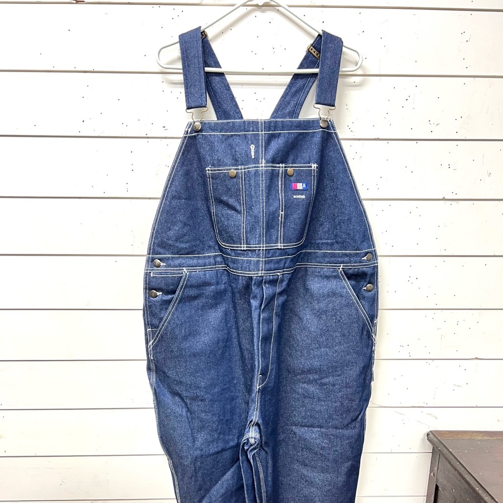 Denim overalls 46x30 USA works bluejean bib overalls